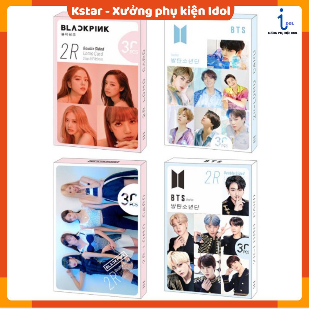 30 Lomo ảnh giấy cứng Bangtan Black Pink Twice in 2 mặt