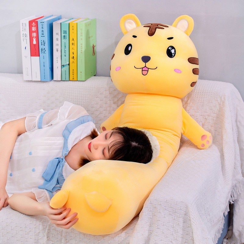 Giá tại xưởng_Gấu Nhồi Bông Hổ Vàng,gối ôm hổ bông mềm mịn Vải Nhung Co Dãn 4 Chiều Bông Gòn Êm Ái