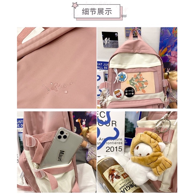 Balo phong cách Hàn Quốc siêu nhẹ, chống nước thời trang DOUCIYUAN 1863 (KHÔNG KÈM GẤU)