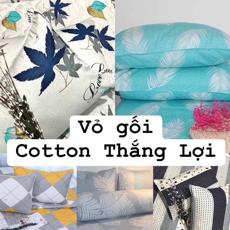 (LINK 2) vỏ gối Thắng lợi cotton in LOGO Thắng Lợi thoáng mát nhiều mẫu