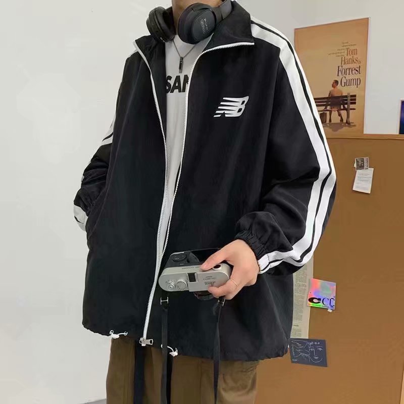 Áo Khoác Bóng Chày Nam Tay Dài Dáng Rộng Thoải Mái Thường Ngày Phong Cách Hàn Quốc