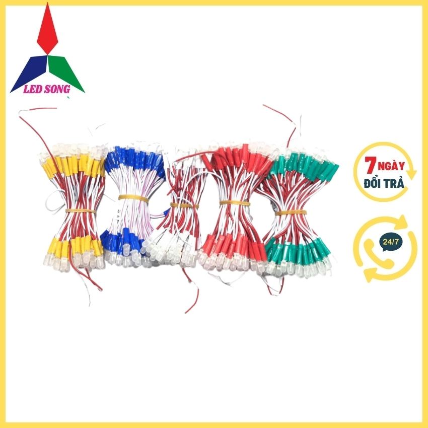 Led Ruồi 12v Liền Dây 100 Bóng 5mm Loại Tốt 0.2w
