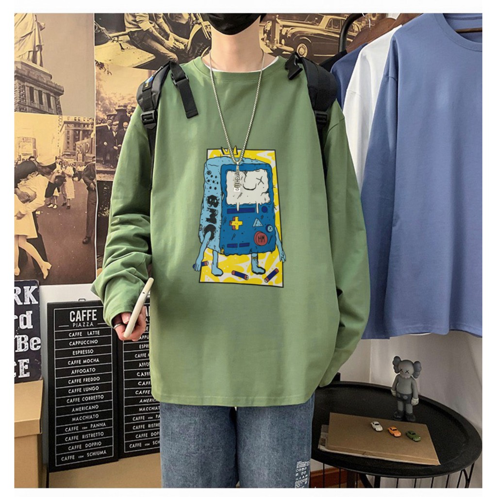 Áo thun dài tay 💵 BMO Máy Game 💵 phông Unisex nam nữ tee oversize form rộng pull Ulzzang Streetwear thu đông vải mềm