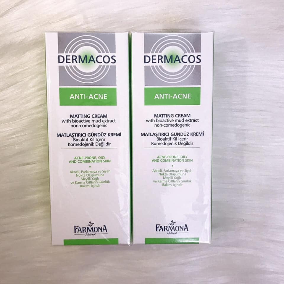 Kem Dưỡng Kiềm Dầu Giảm Mụn Dermacos Anti Acne Matting Cream (50ml)