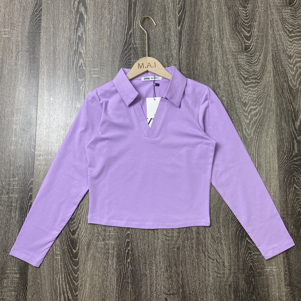 Áo croptop nữ tay dài cổ V Homieyl vải cotton co giãn thoáng mát đẹp, áo thun dài tay đen trắng 6 màu