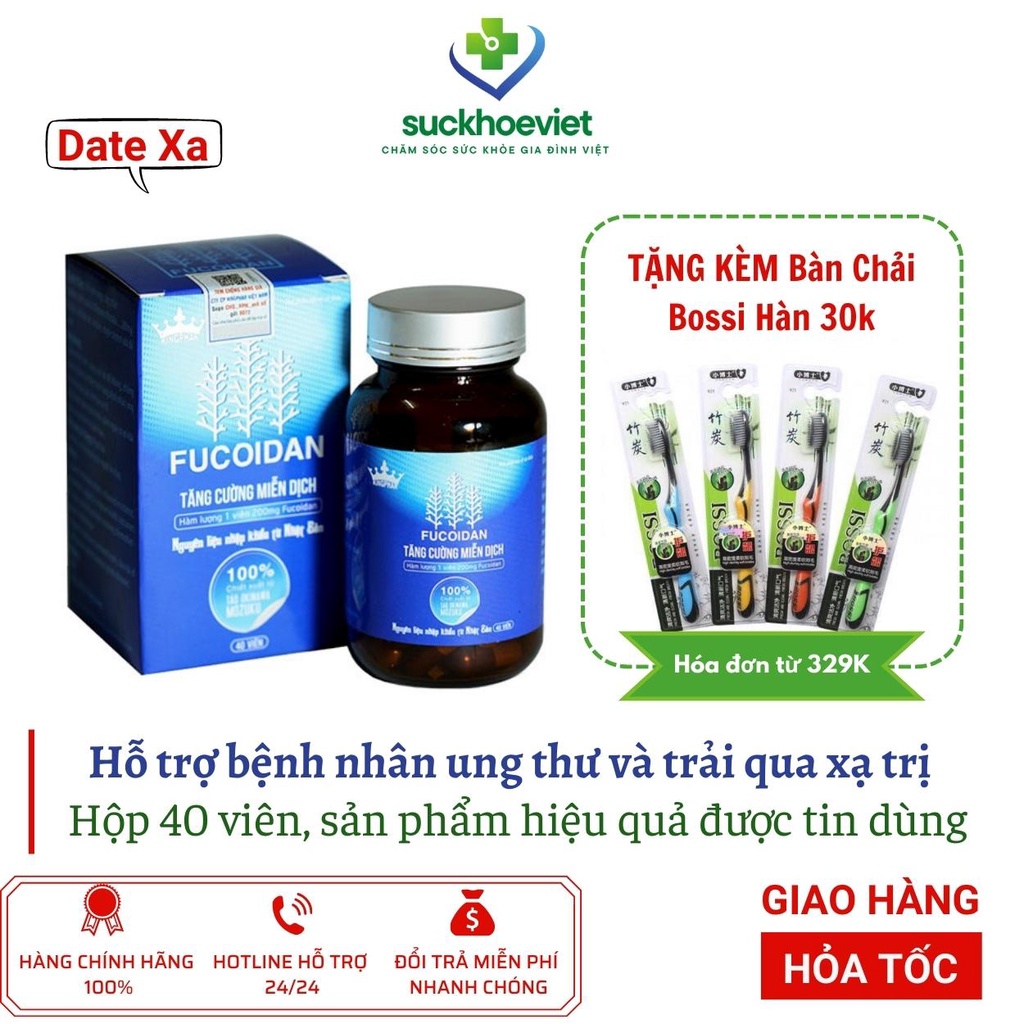 [GIÁ GỐC] Fucoidan Kingphar hỗ trợ ung thư, u xơ - Hộp 40 viên