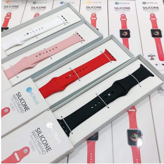 Dây đeo Apple Watch series 1/2/3/4/5 silicone chính hãng COTEetCI Tặng PPF dán mặt apple watch