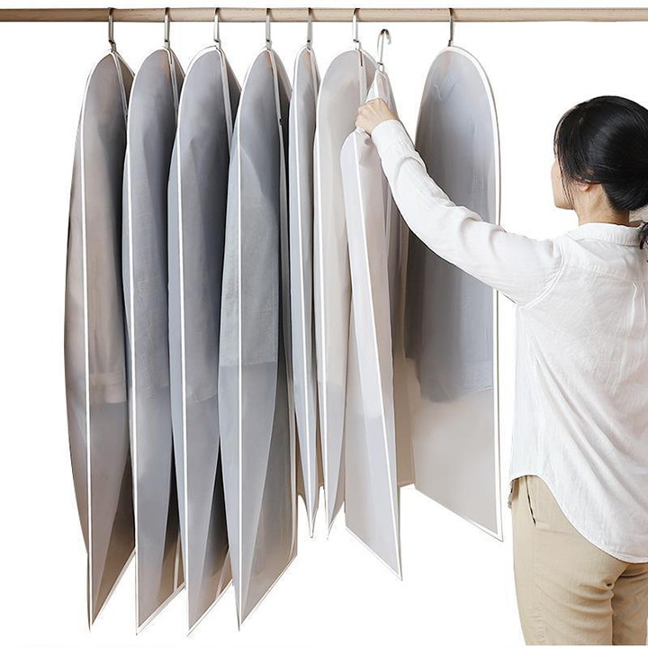 Túi bọc quần áo treo tủ chống bụi chống thấm có khóa kéo sbsx