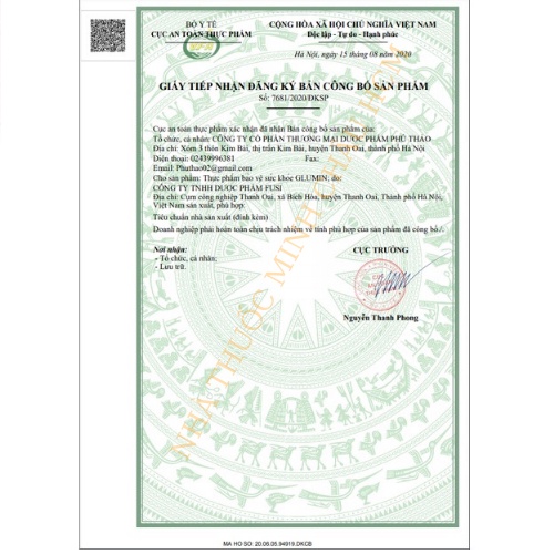 Glucosamine viên uống Glumin chứa glucosamin 1500mg giảm đau nhức xương khớp