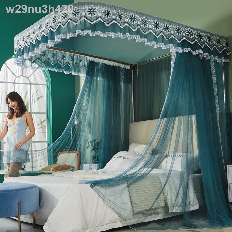 ●❡lưới chống muỗi Đường sắt hình chữ U gia đình 1,8m giá đỡ dày 1,5 giường hạ cánh công chúa Wind lều hoa văn 1,
