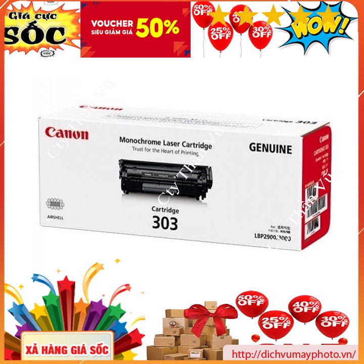 Hộp mực Canon 303 cho máy in Canon 2900 hàng mới chính hãng