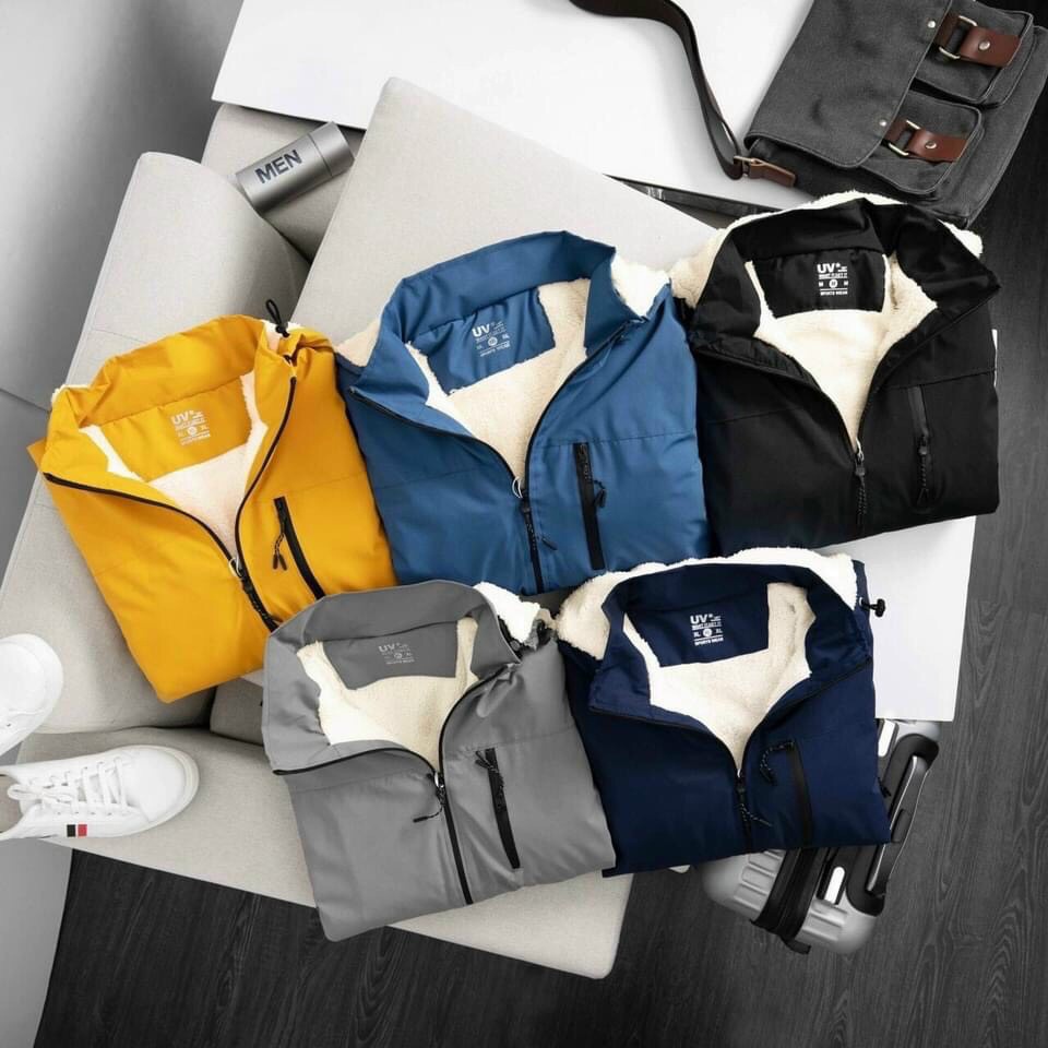 Áo khoác nam lót lông 3 khoá DULLO mã D282 chất vải gió tráng bạc chống nước, lót lông dày dặn