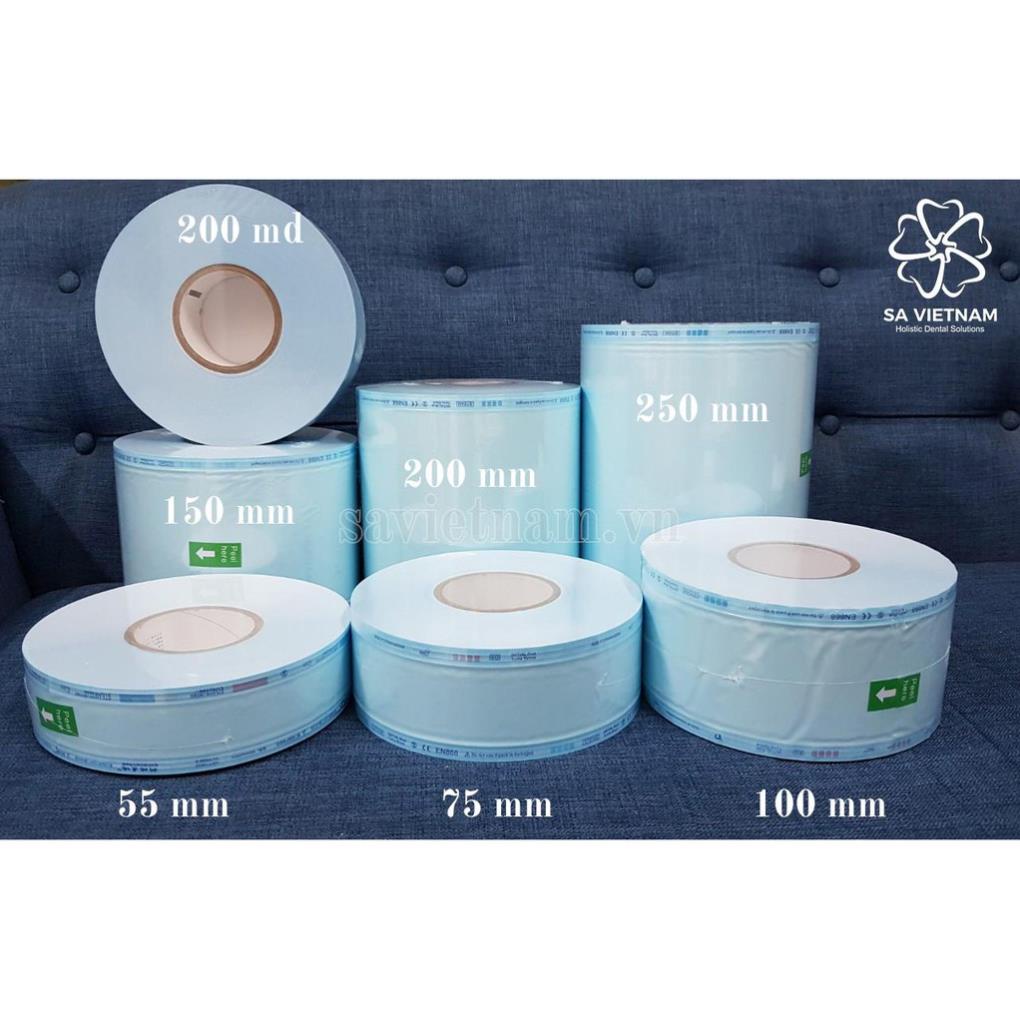 Cuộn túi hấp tiệt trùng y tế dạng dẹt 100mmx200m