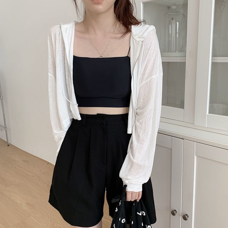 Áo Khoác Cardigan Chống Nắng Tay Dài Có Mũ Trùm Dáng Rộng Chất Liệu Mỏng Nhẹ Thời Trang Mùa Hè Thiết Kế Mới Cho Nữ