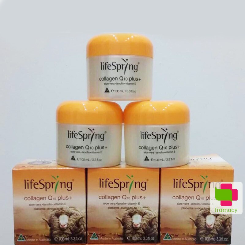 Kem dưỡng da nhau thai cừu LifeSpring Collagen Q10 Plus+, Úc  giúp giảm lão hóa, thâm nám