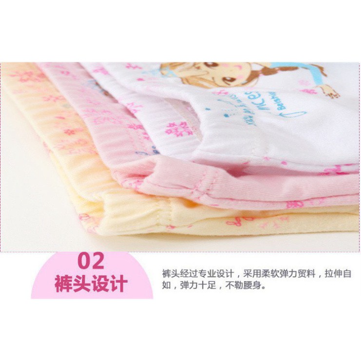 Sét 4 Chiếc Quần Chíp Bé Gái Cotton Phối Ren Hàng Quảng Châu Cao Cấp (QC9)