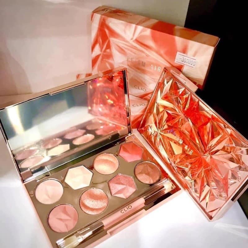 Bảng phấn mắt Clio Prism air eye palette tone cam và hồng chính hãng