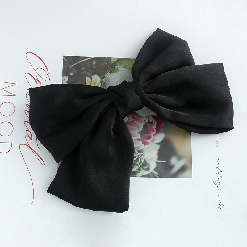 Kẹp tóc trang trí nơ satin thanh lịch xinh xắn
