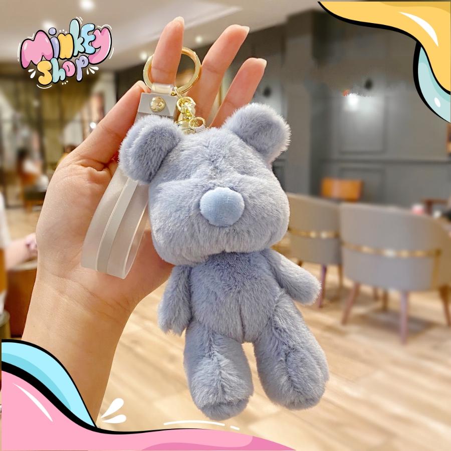 Móc Khóa Gấu Bông Cao Cấp Dễ Thương Với Nhiều Mẫu Cực Cute, Phụ Kiện Túi Xách Balo Cặp 02MKG -Minkey