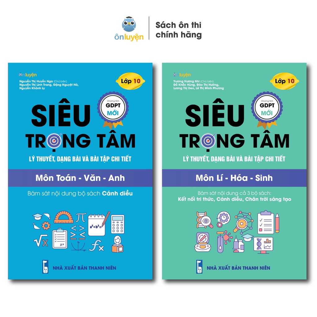 Lớp 10 (bộ Cánh diều) Combo 2 sách Siêu trọng tâm Toán-Văn_Anh và Lí-Hóa-Sinh [Nhà sách Ôn luyện]