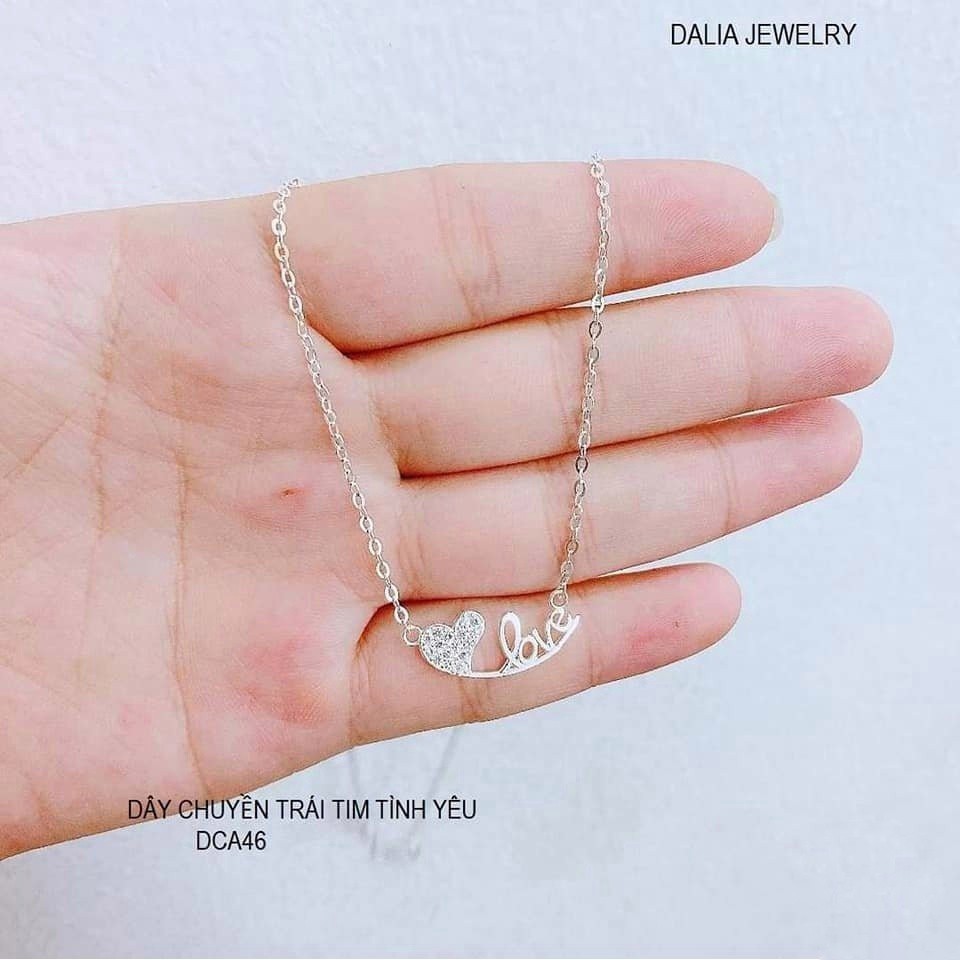 Dây chuyền bạc nữ DaLiA Jewelry chữ Love đủ màu trắng - vàng