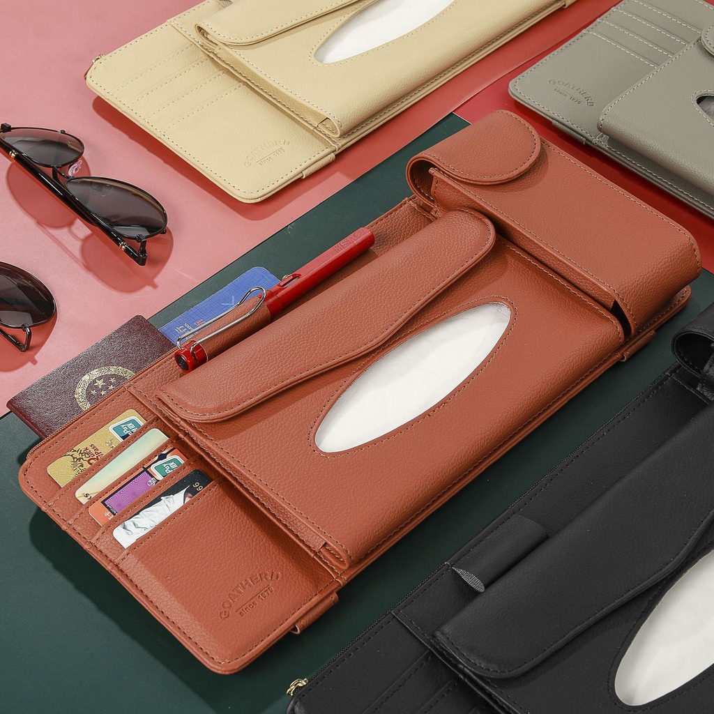 Giá Nhà Máy] Hộp Đựng Khăn Giấy Treo Tấm Che Nắng Đa Năng Cho Xe Hơi