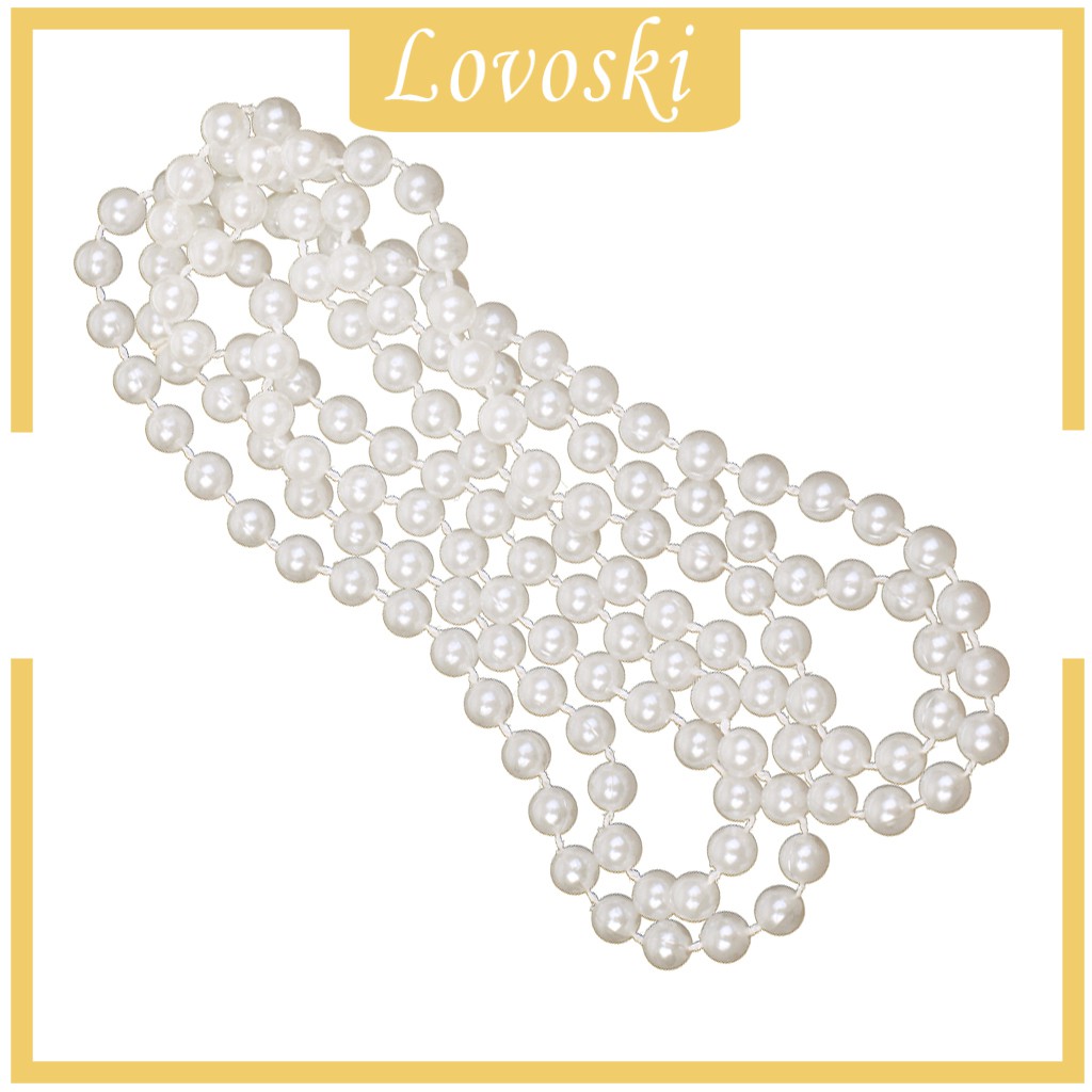 [Lovoski] Vòng Cổ Ngọc Trai Trắng Dài Có Nắp Đậy Dùng Hóa Trang Tiệc Tùng