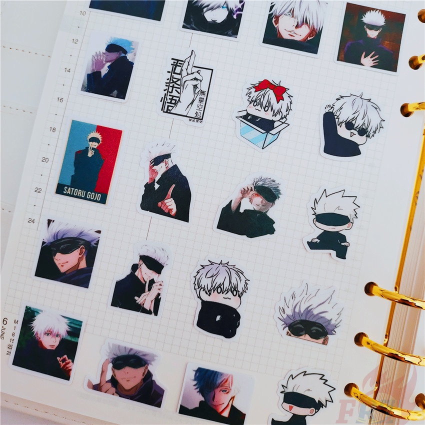 Bộ 40 miếng dán Jujutsu Kaisen Gojo Satoru Q-1 trang trí nhật ký mini sách sổ lưu niệm album DIY