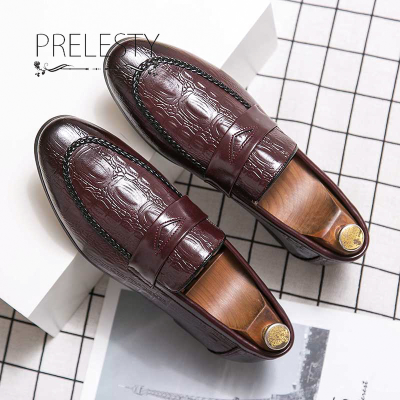 Fashion Men Formal Office Slip On Gommino Shoes Business Handsome Smart Moccasin