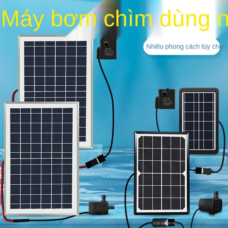 Máy bơm nước usb năng lượng mặt trời, bộ lọc bể cá rùa nhỏ, chu trình lặn, làm mát, thủy canh, ống dẫn nước tre