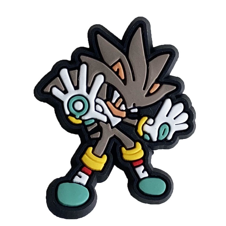 Nút Gắn Dép Khóa Giày Jibbitz, Sticker Nhựa Mềm PVC Hình Sonic