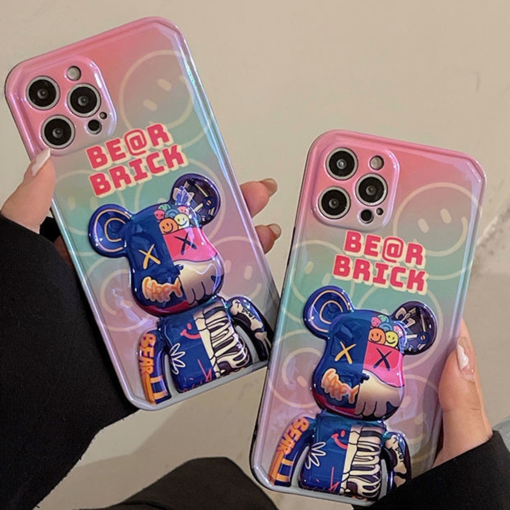 Ốp điện thoại in hình gấu 3D nhiều màu cho IPhone 12 13 11 Pro Max X Xs Max Xr