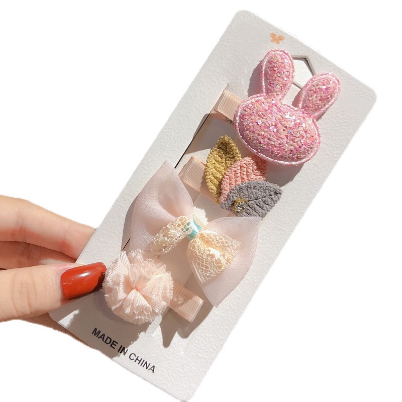 Set 4 Kẹp Tóc Hình Vương Miện / Hoa / Ngôi Sao Dễ Thương Cho Bé Gái