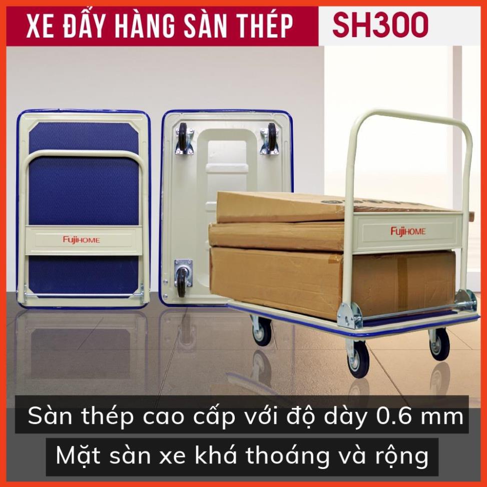 Xe đẩy hàng 4 bánh gấp gọn Fujihome | Advindeq, thương hiệu Nhật Bản, bánh cao su siêu bền, xe kéo hàng gấp gọn đa năng