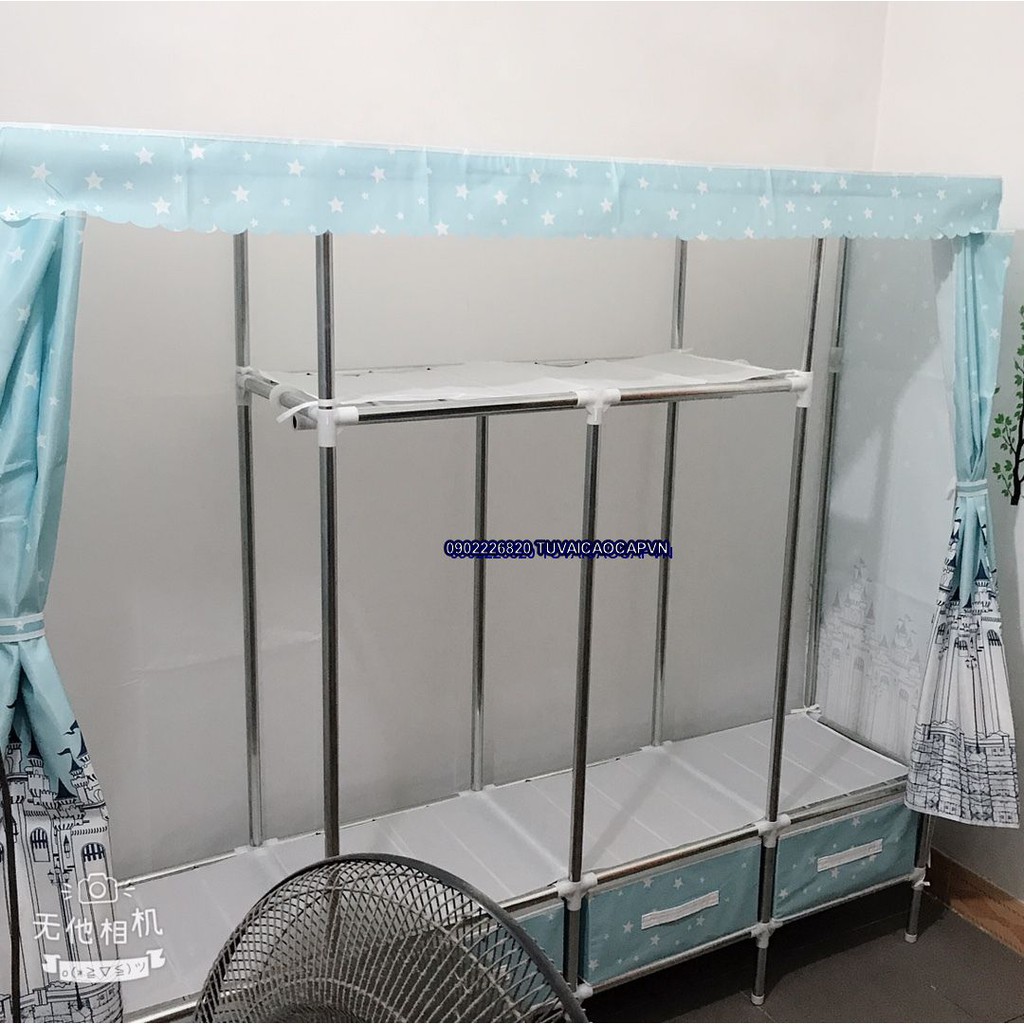 Kệ Đựng Quần Áo Tủ Vải khung thép titan Tủ vải Metal 4 buồng kích thước đa dạng | BigBuy360 - bigbuy360.vn