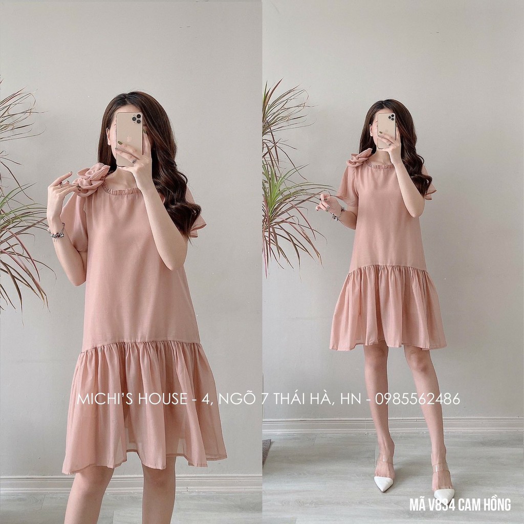 Đầm bầu thời trang KA244 Chất voan lụa hai lớp