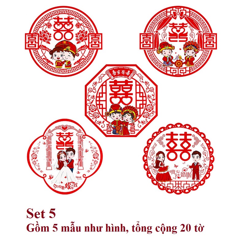 [Hàng mới về] CHỮ HỶ DÁN KÍNH TRANG TRÍ ĐÁM CƯỚI