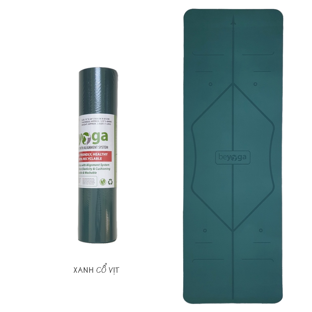 Thảm Tập Yoga Định Tuyến, TPE Cao Cấp, Bám Tốt, Chống Trượt, Nhập Khẩu Đài Loan, Hãng beYoga