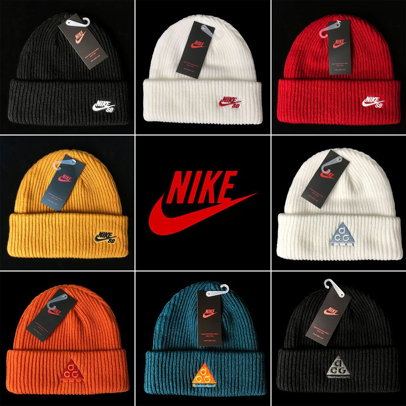 Mũ len họa tiết Nike thời trang giữ ấm trẻ trung dành cho nam nữ