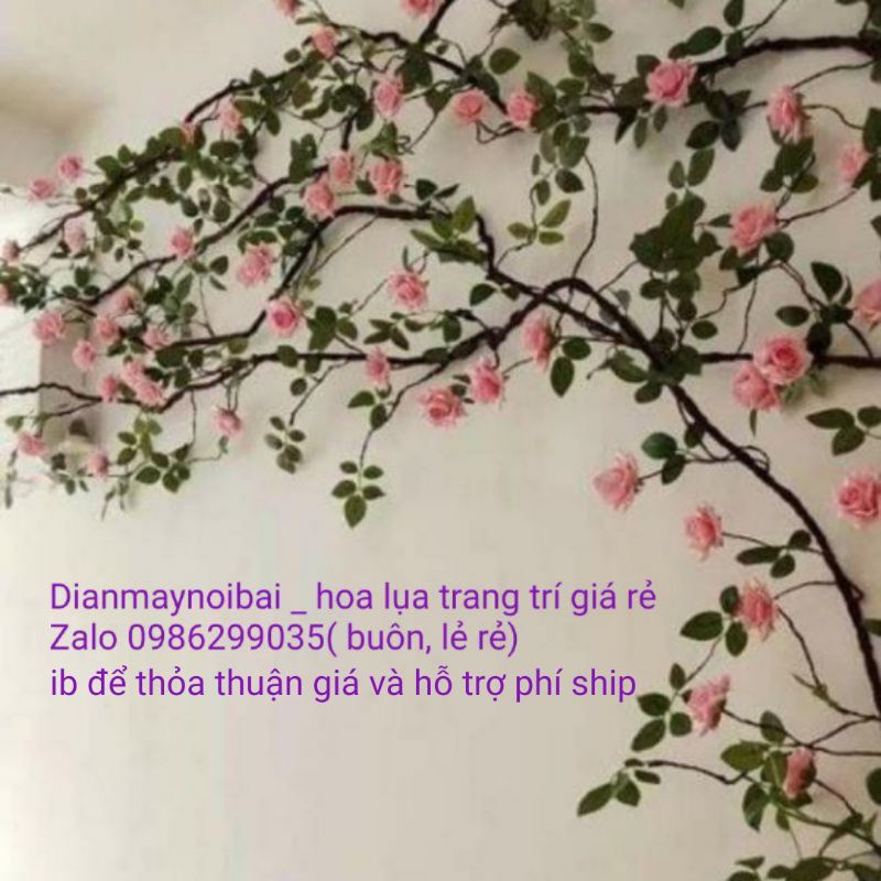 Hoa giả - dây hoa hồng leo cổ cao cấp trang trí dài 3met
