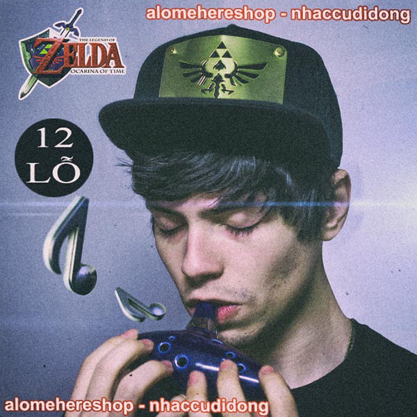 Sáo đất Ocarina 12 lỗ phiên bản Zelda Xanh Dương nguyên mẫu trong game