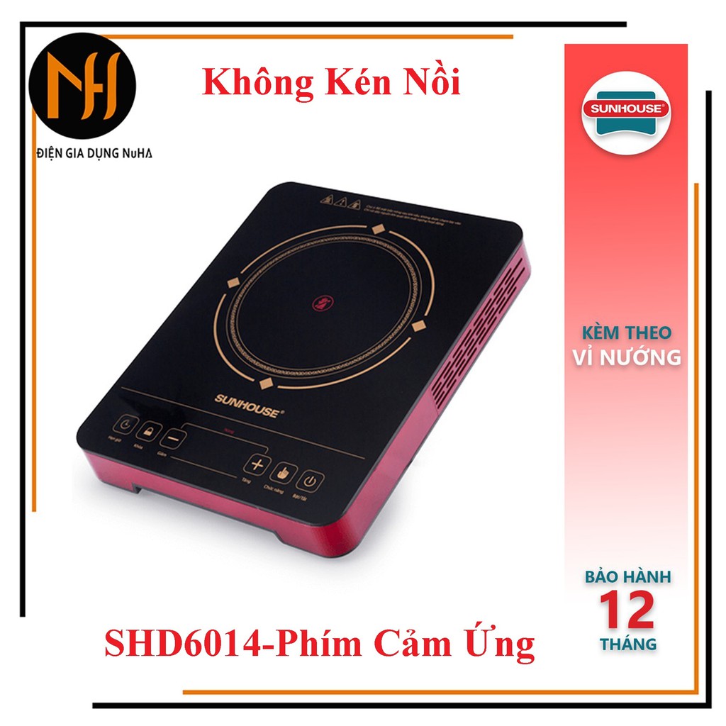 [Bếp Không Kén Nồi]Bếp hồng ngoại cảm ứng SUNHOUSE SHD6014, màu ngẫu nhiên, công suất 2000W, Bảo hành 12 tháng