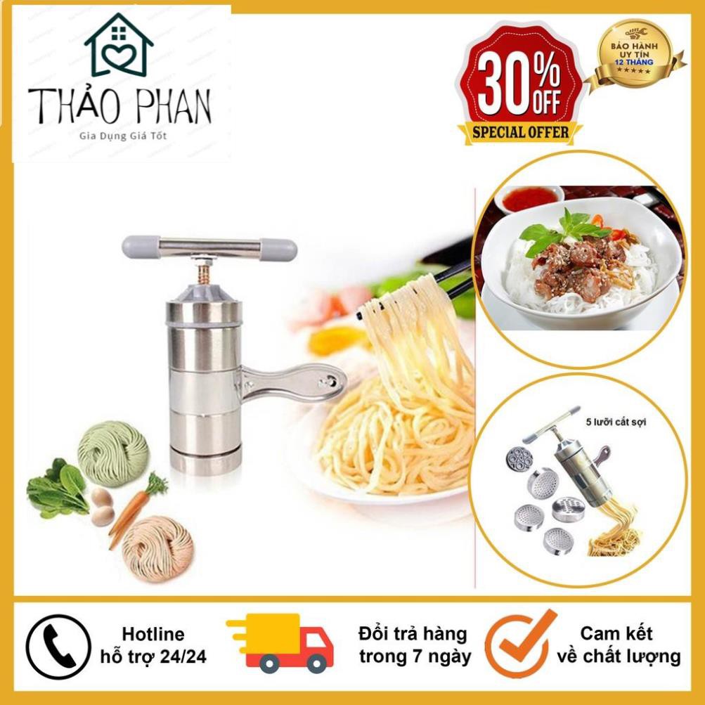 Máy Làm Bún, Mỳ Tươi Tại Nhà Bằng Inox, Tặng Kèm Bộ 5 Size Bún