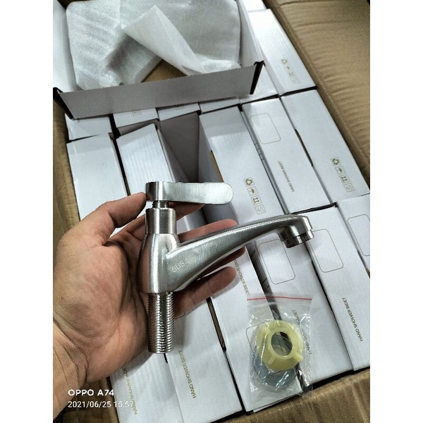 Vòi lavabo vòi rửa mặt lạnh inox 304 - Vòi 304 tay gạt Lạnh