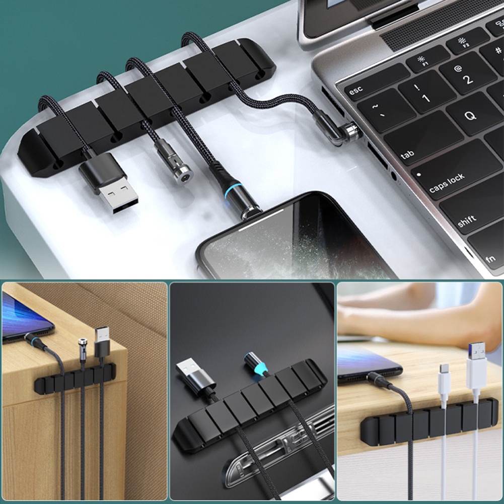 Dụng Cụ Cố Định Dây Cáp Bằng Silicone Tự Dính Sắp Xếp Gọn Gàng