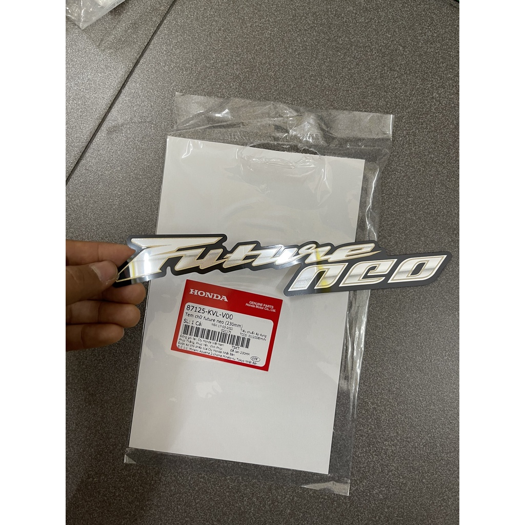 Tem chữ Future Neo ốp sườn và bửng trong xe Future neo GT và Neo bình xăng con 87125kvlv00 87126KVLV00