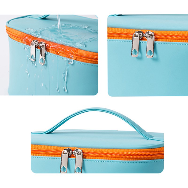 Túi đựng mỹ phẩm PU BLUE CLOUDS túi hộp chống nước dung tích lớn - TMP03