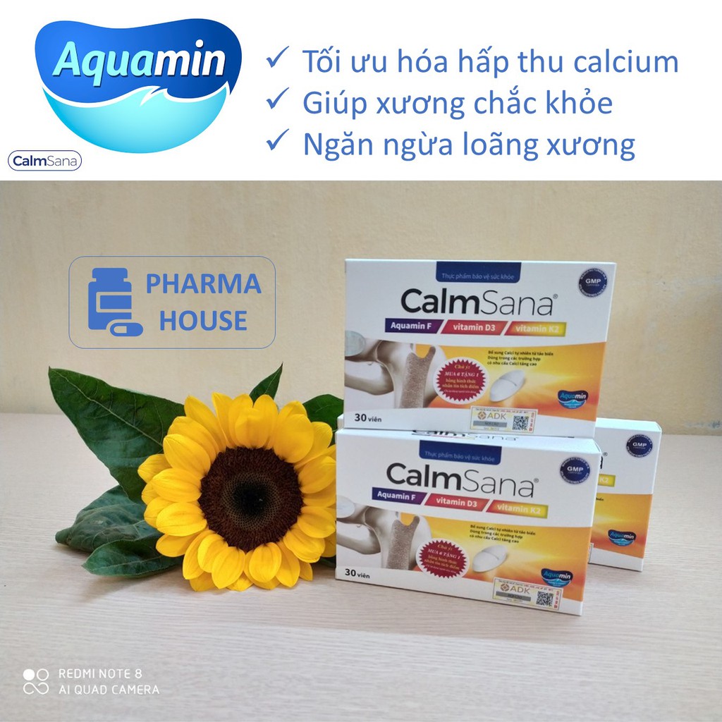 Hộp CalmSana - Canxi tự nhiên từ tảo biển (Aquamin F), tăng chiều cao, chắc khỏe xương - Hộp 30 viên | BigBuy360 - bigbuy360.vn