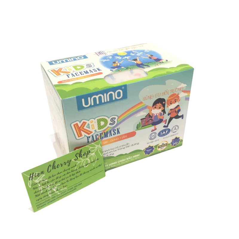 Khẩu trang trẻ em - Hộp 50 chiếc - chính hãng UMINO, ngăn khói bụi vi khuẩn.
