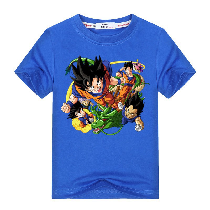 SALE- Trẻ em mùa hè Cotton Áo thun trẻ em ngộ nghĩnh Dragon Ball Z Áo thun bé trai Son Goku Fashion Tops - cực chất